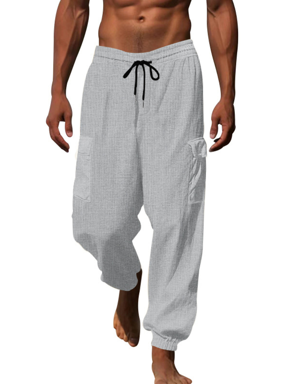 Men's Full Size Drawstring Joggers with Pockets Plus Size, view 6