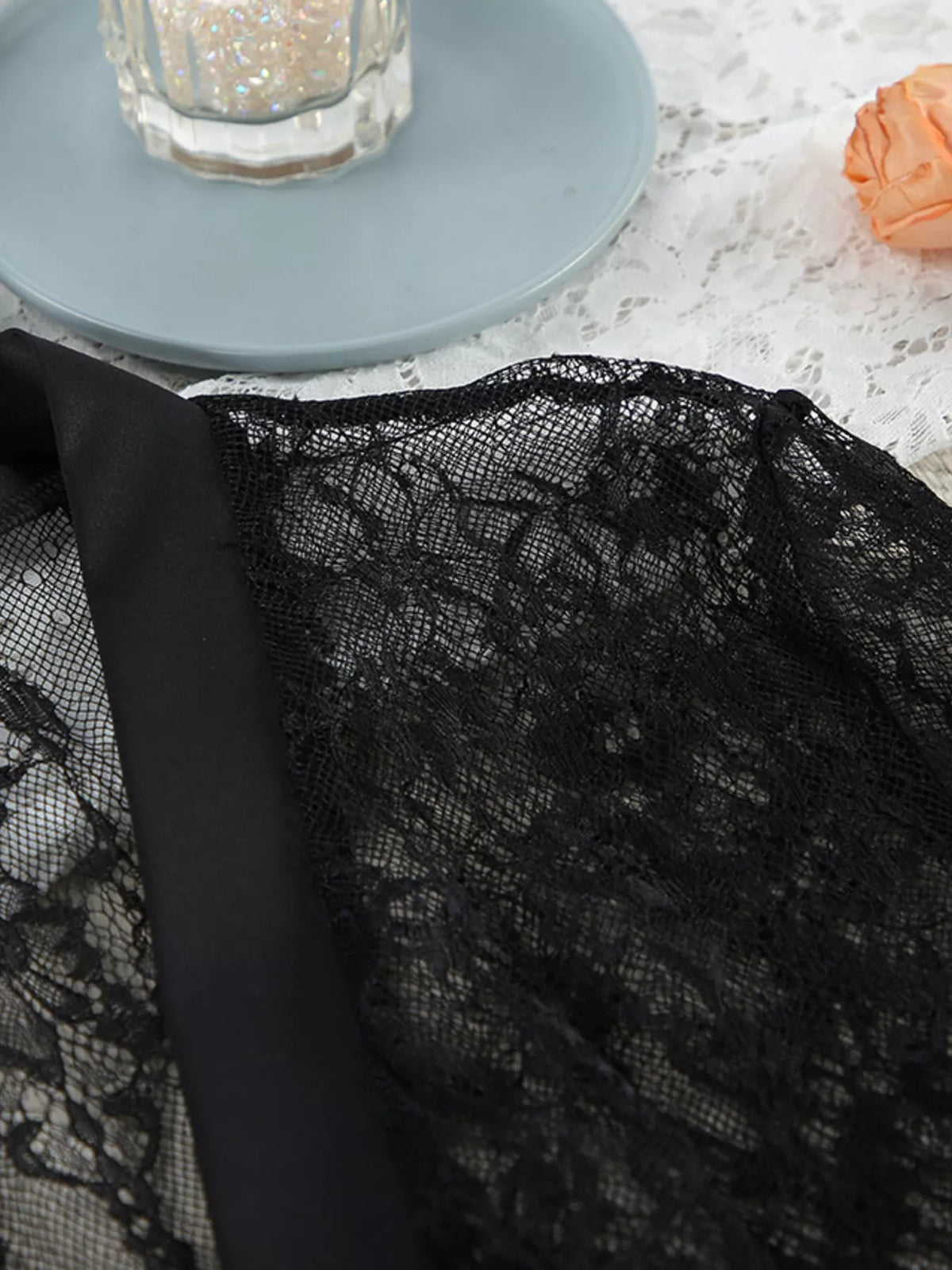 Lace Tube Top & Cardigan and Shorts Three-Piece Lounge Set - Lilixa.store