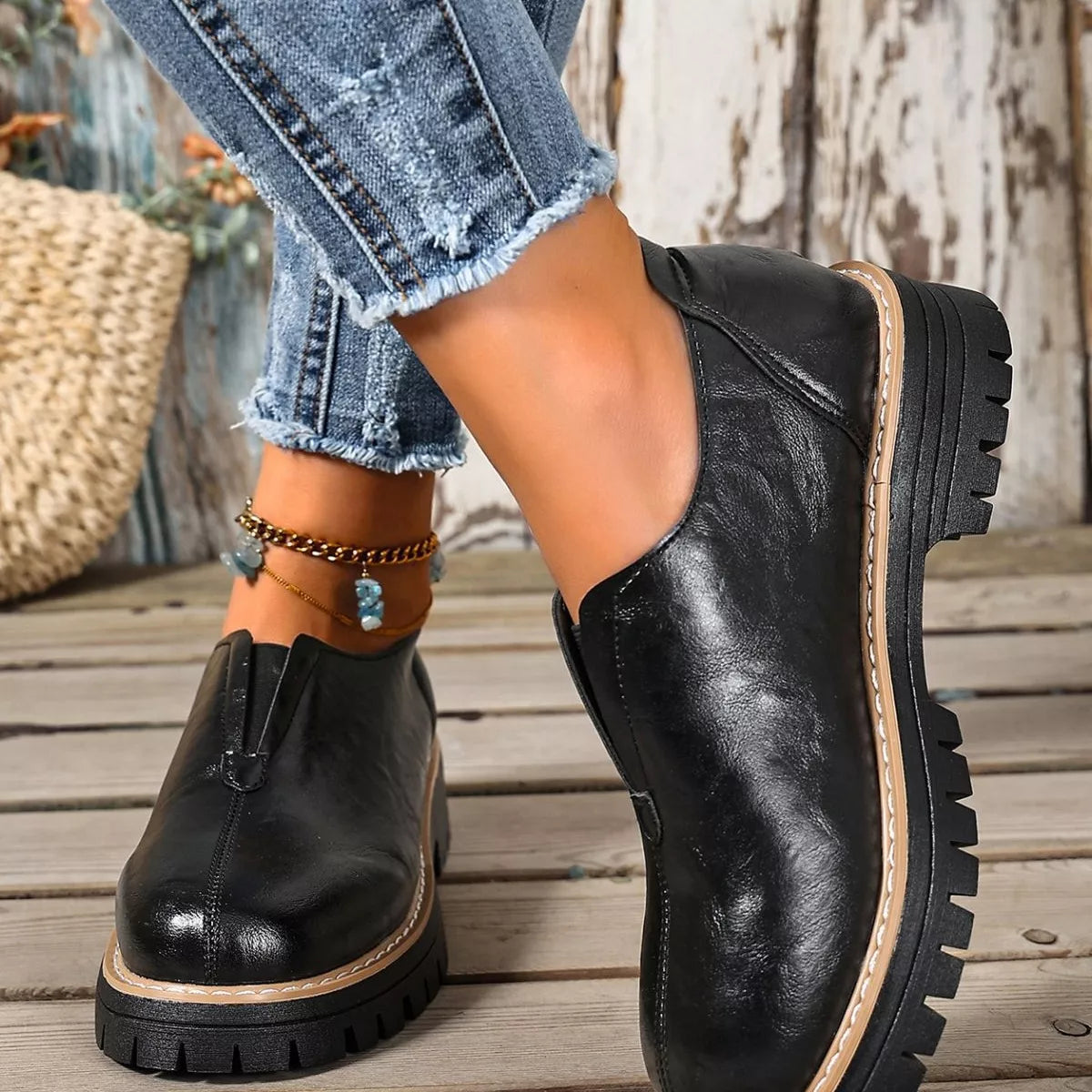 Round Toe Slip-On Loafers, view 7