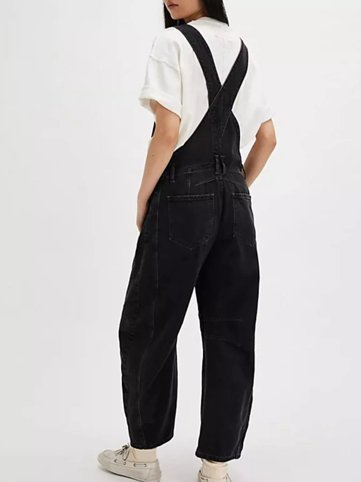 Wide Strap Wide Leg Denim Overalls