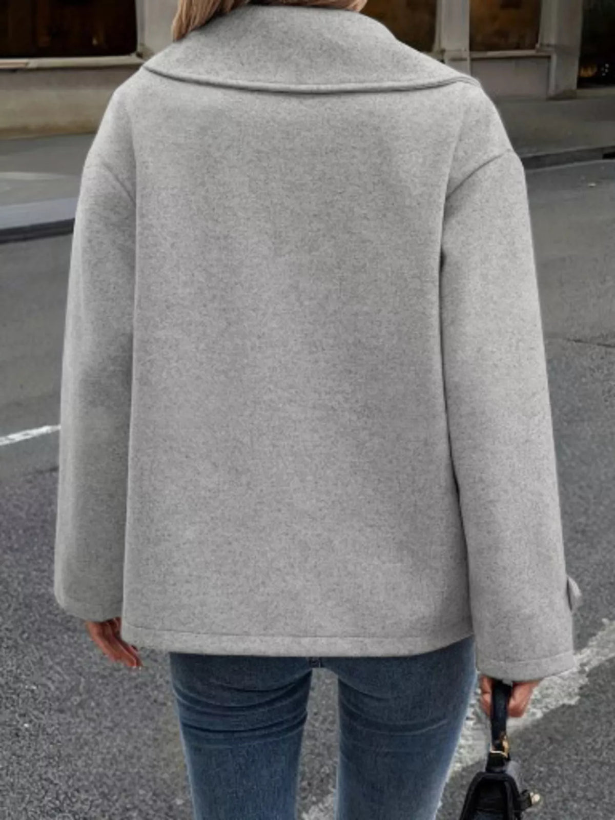 Double-Breasted Wool Blend Casual Jacket, view 9