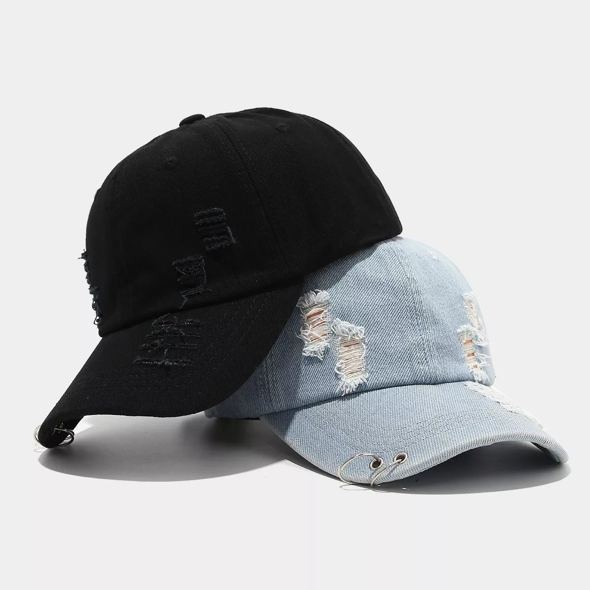 Distressed Denim Baseball Cap - Lilixa.store