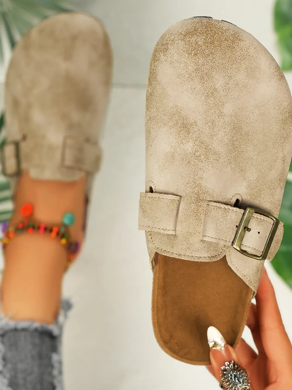 Round Toe Buckle Slip-Ons, view 4