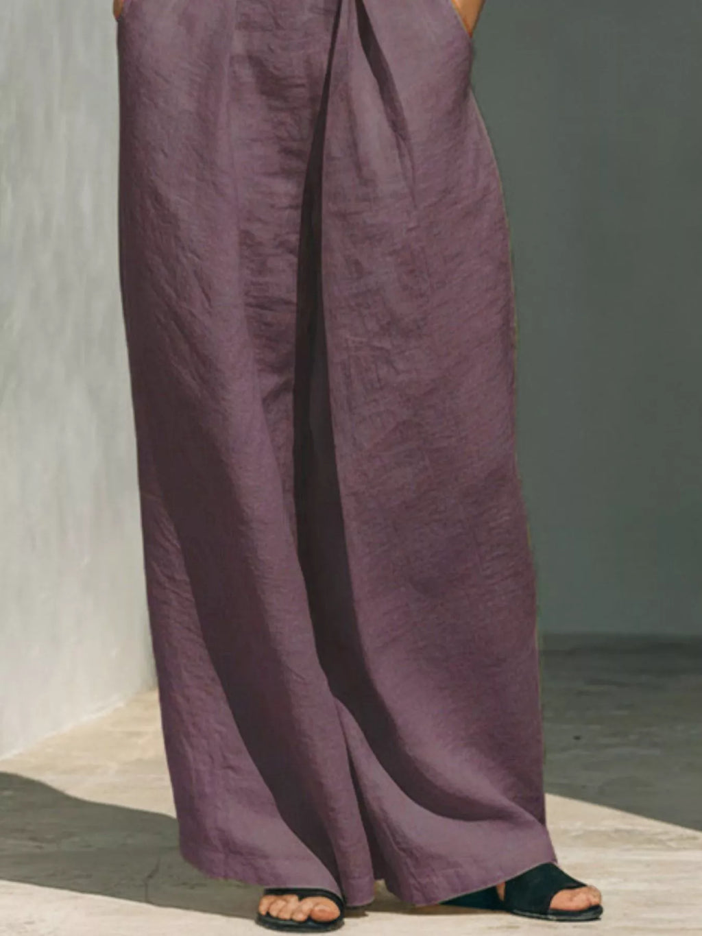 Full Size Turtleneck Sleeveless Top and Wide Leg Pants Set Plus Size - Lilixa.store