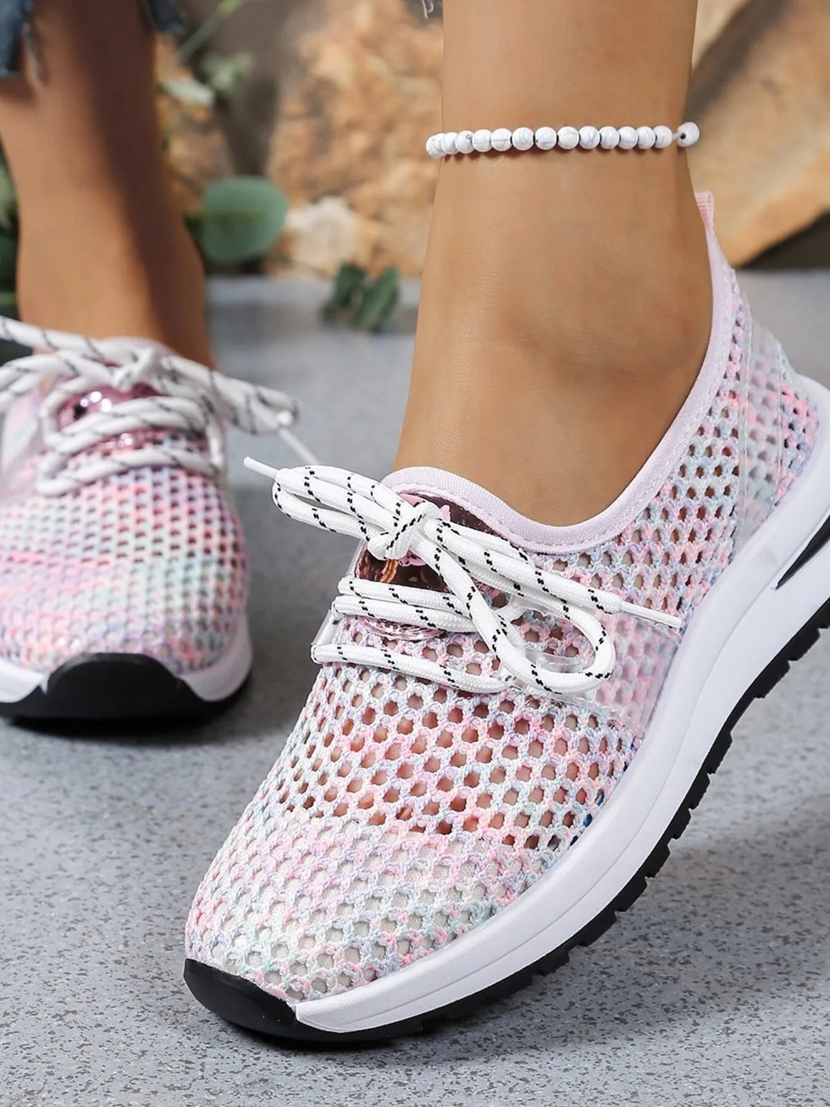 Mesh Breathable Lace Up Athletic - Lilixa.store