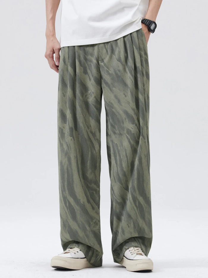 Men's Full Size Wide Leg Casual Pants Plus Size in Light Green