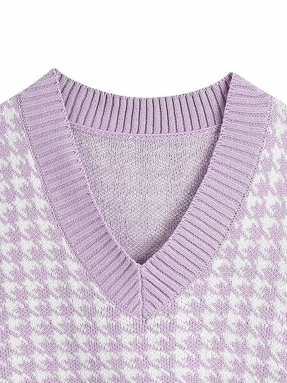 Houndstooth V-Neck Sweater Vest, view 16