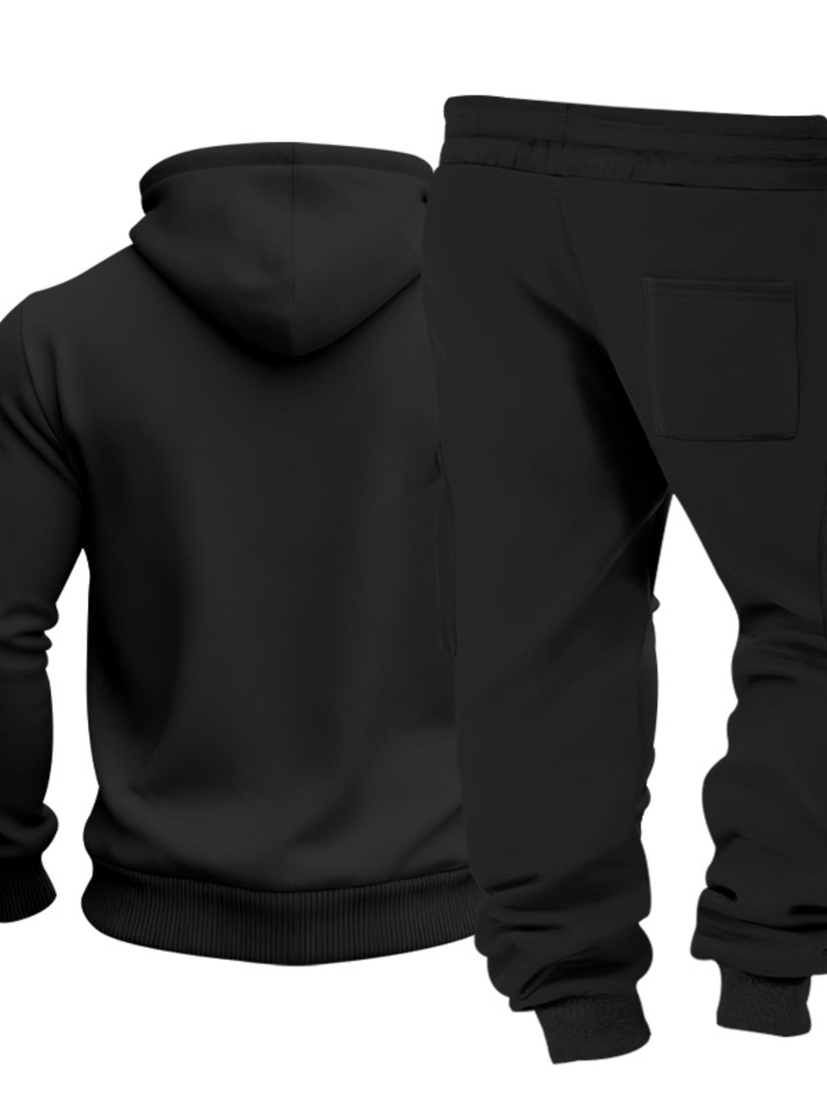 Men's Full Size Kangaroo Pocket Hoodie and Sweatpants Two-Piece Set Plus Size