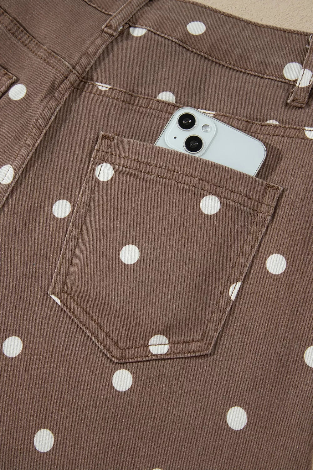 Tailored Seam Polka Dot Print Barrel Casual Jeans - Lilixa.store