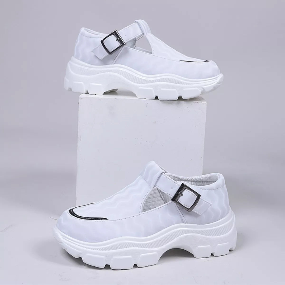 Round Toe Platform Loafers, view 4
