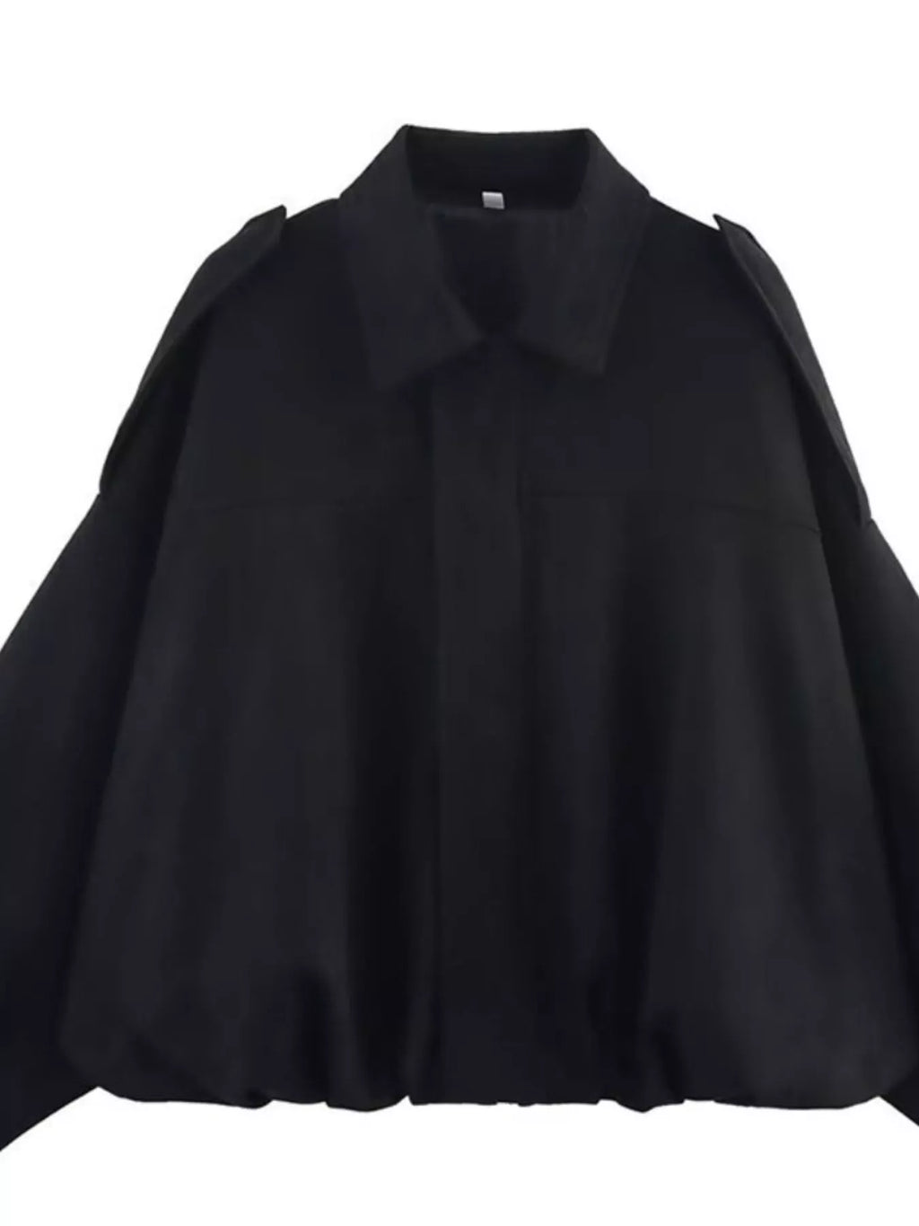 Collared Neck Dropped Shoulder Jacket - Lilixa.store