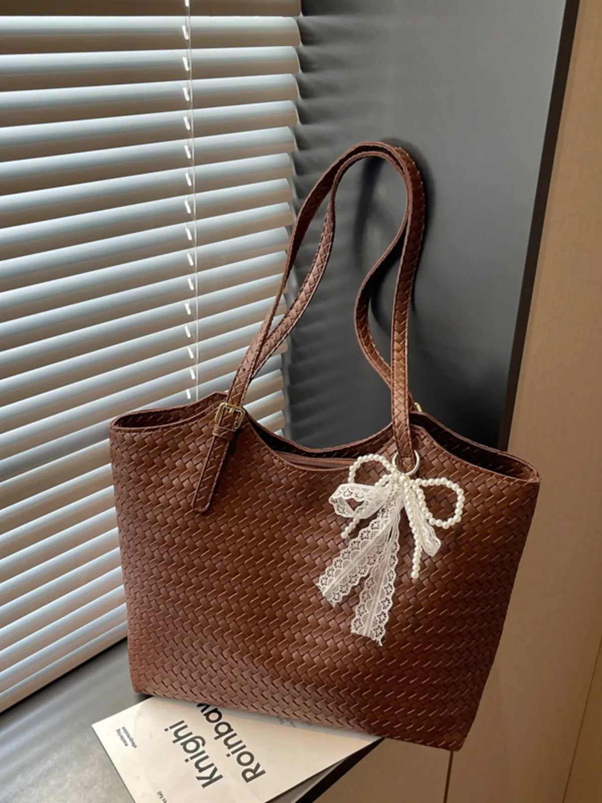 Woven Leather Shoulder Bag - Lilixa.store