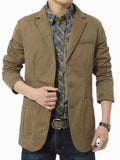 Men's Plus Size Lapel Collar Button Up Blazer - Lilixa.store