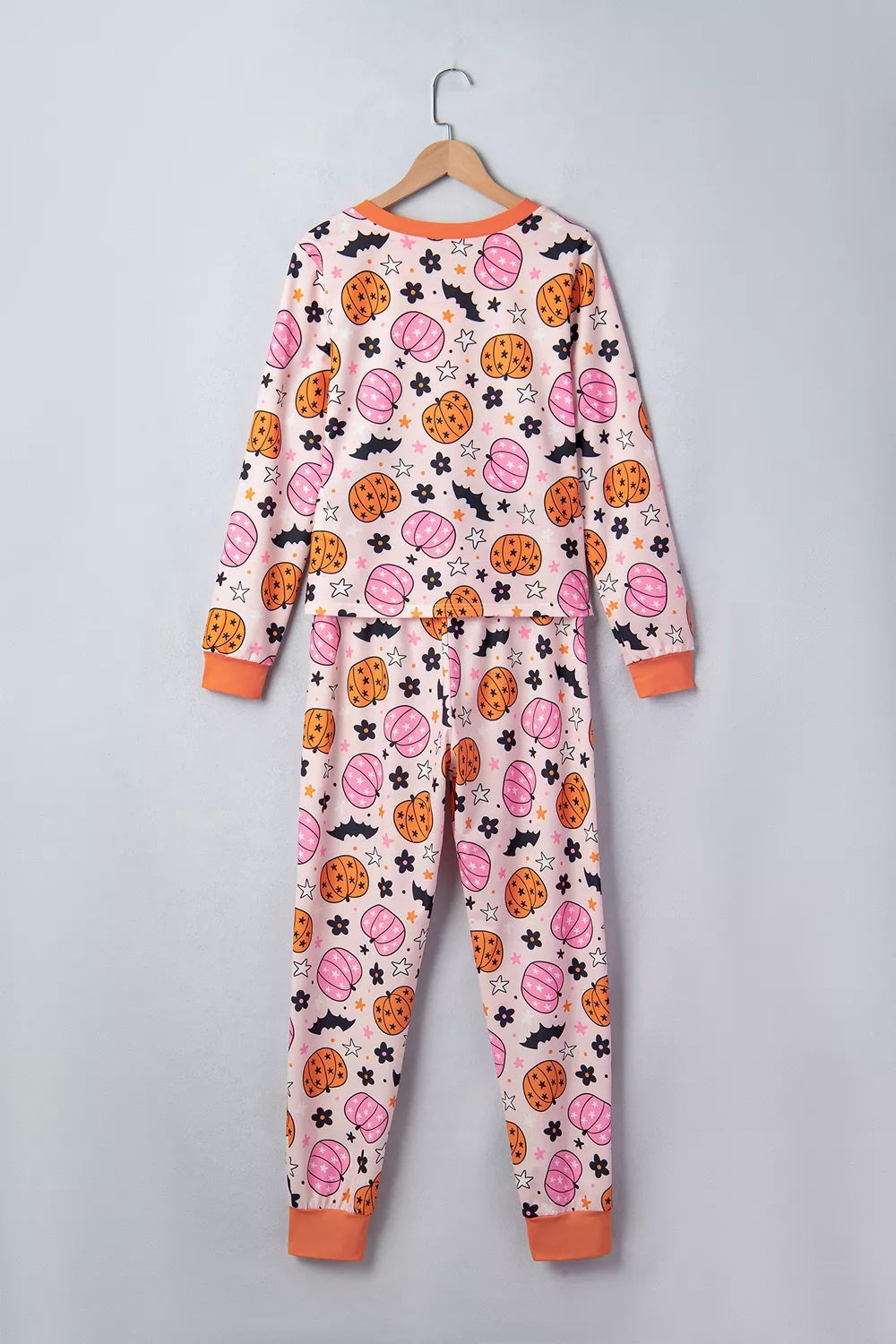 Halloween Pumpkin Print Long Sleeve Home Wear Lounge Set - Lilixa.store