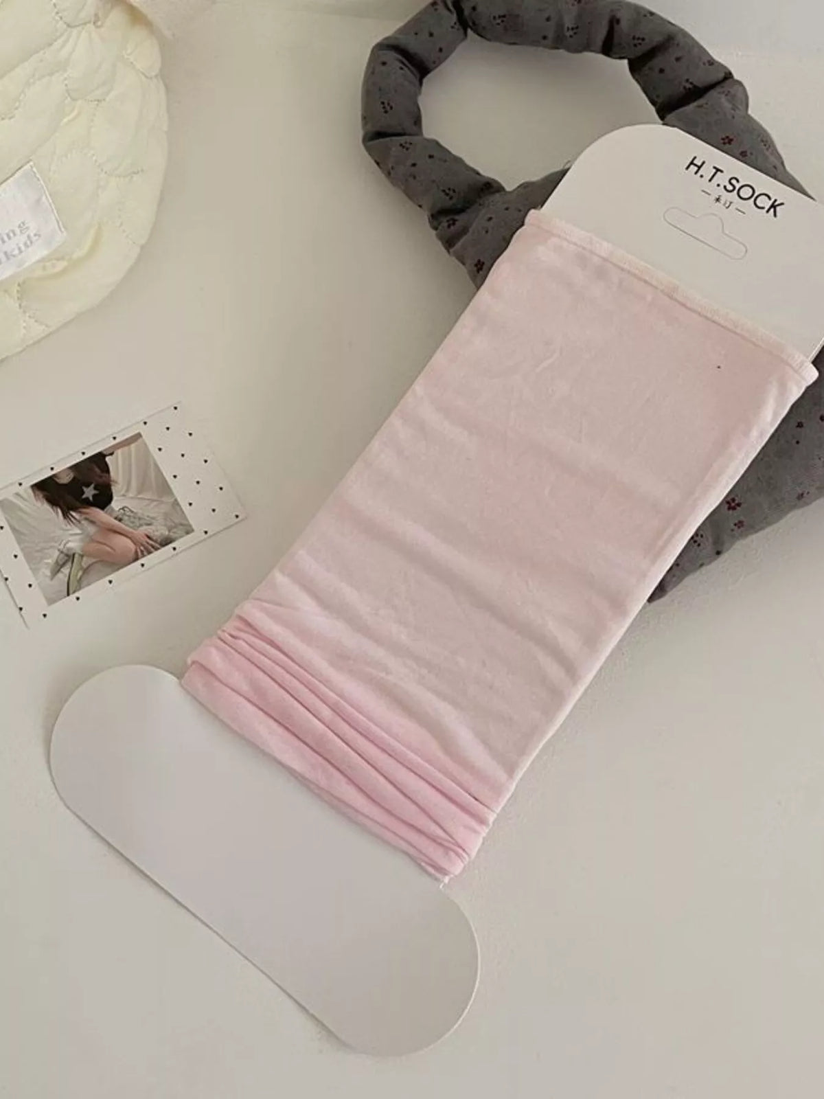 Lightweight Crew Socks in Pink, view 4
