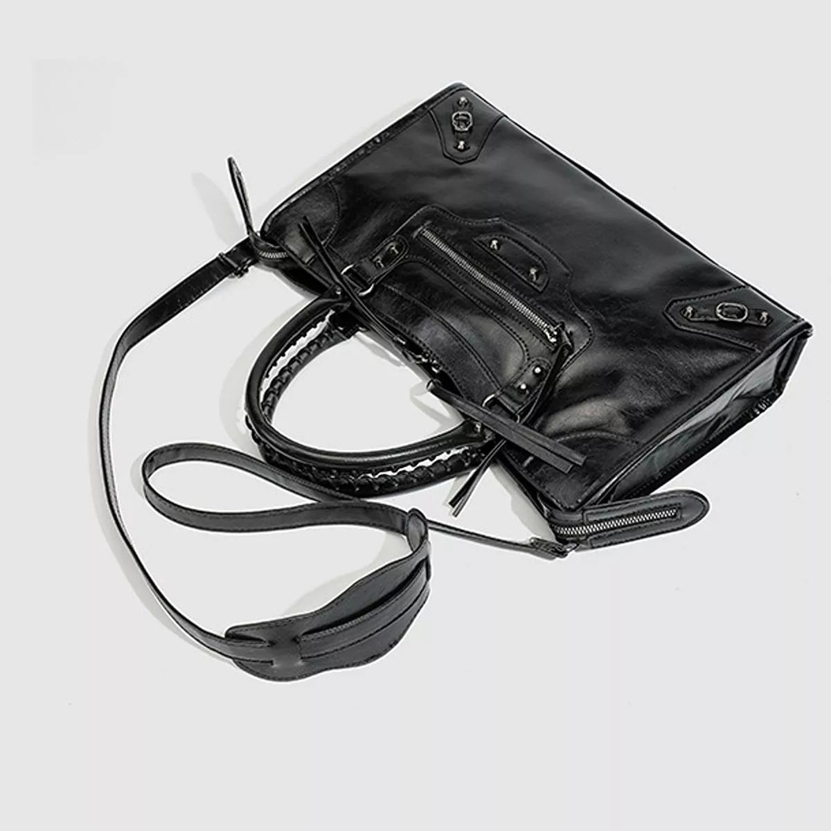 PU Leather Handbag with Top Handle - Lilixa.store