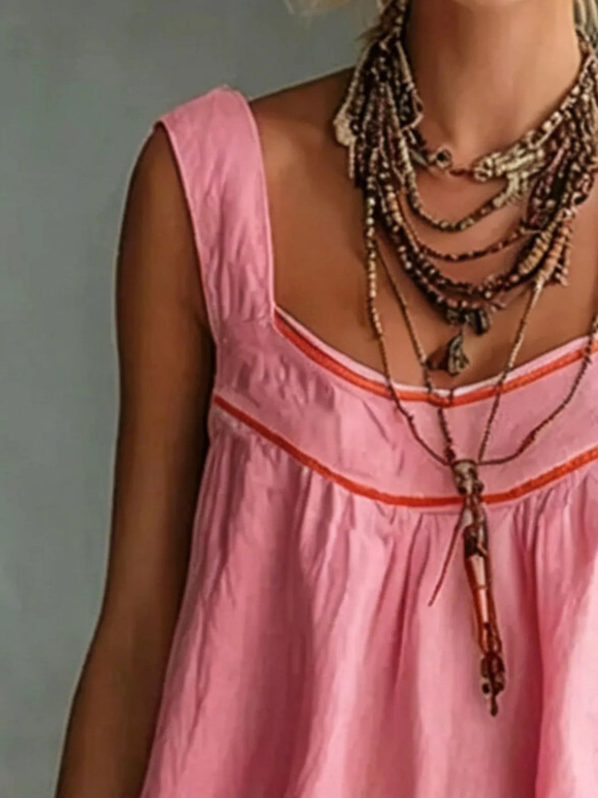 Full Size Sleeveless Tiered Mini Dress Plus Size, view 4