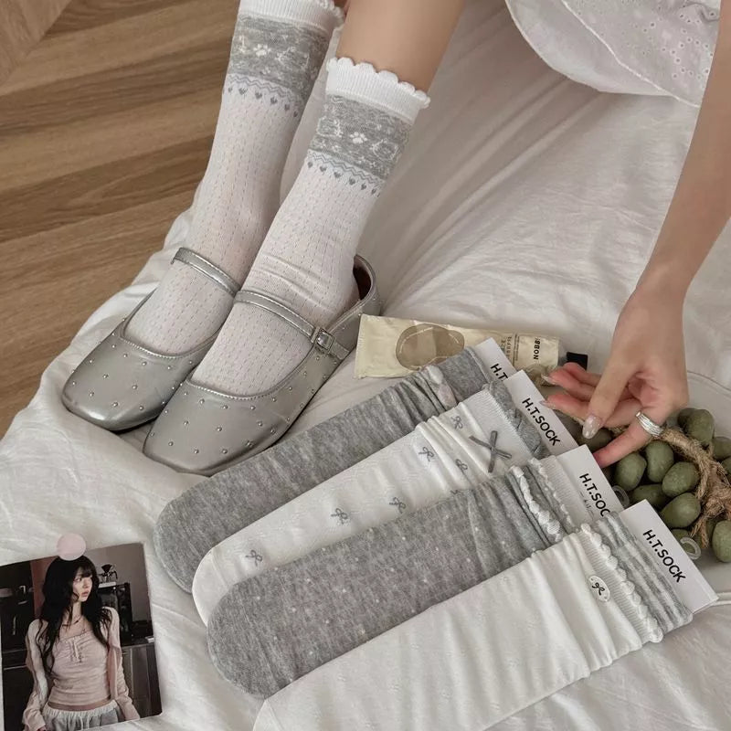 Breathable Cotton Casual Crew Socks Set