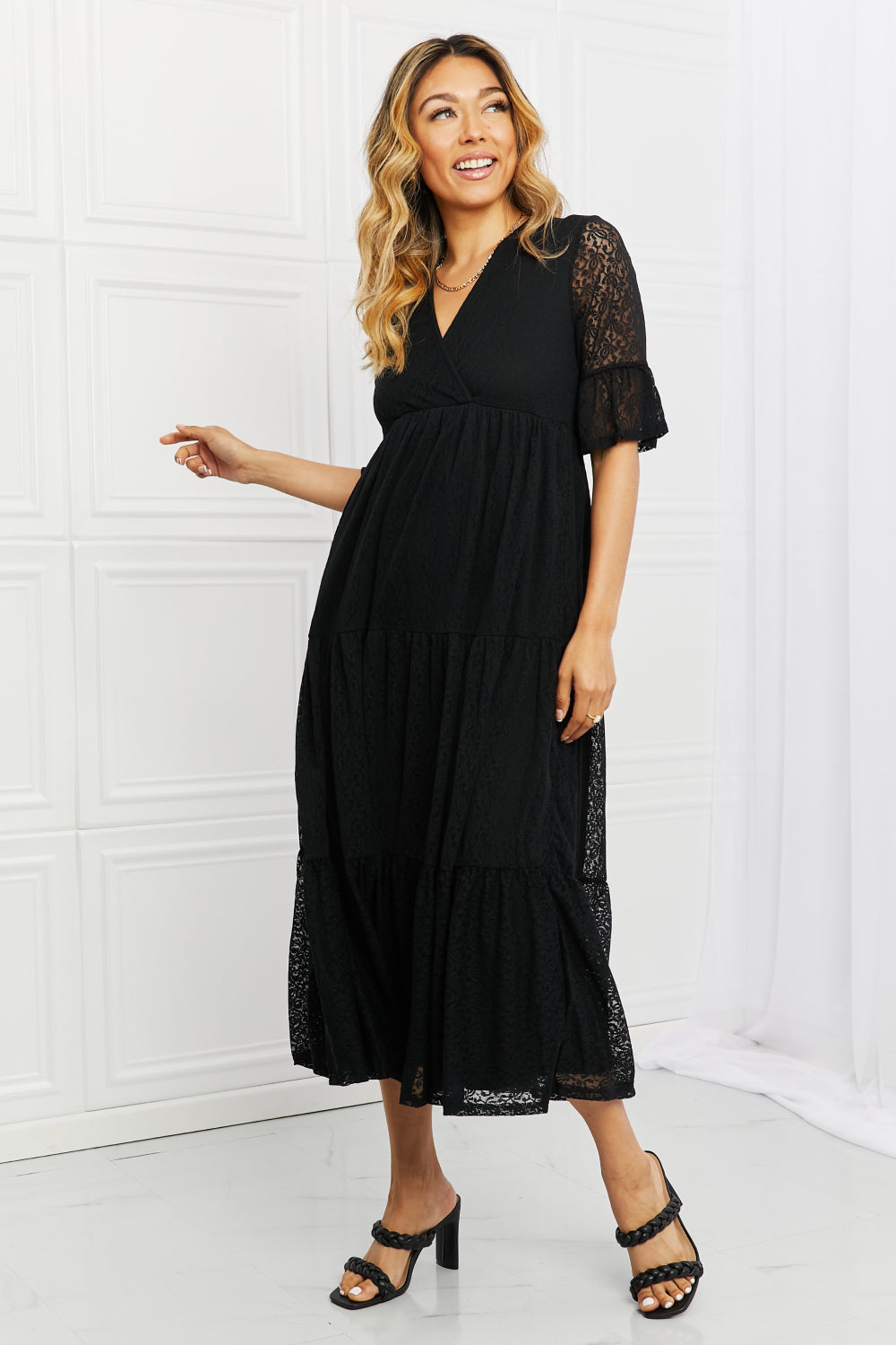 P & Rose Lovely Lace Full Size Tiered Dress - Lilixa.store