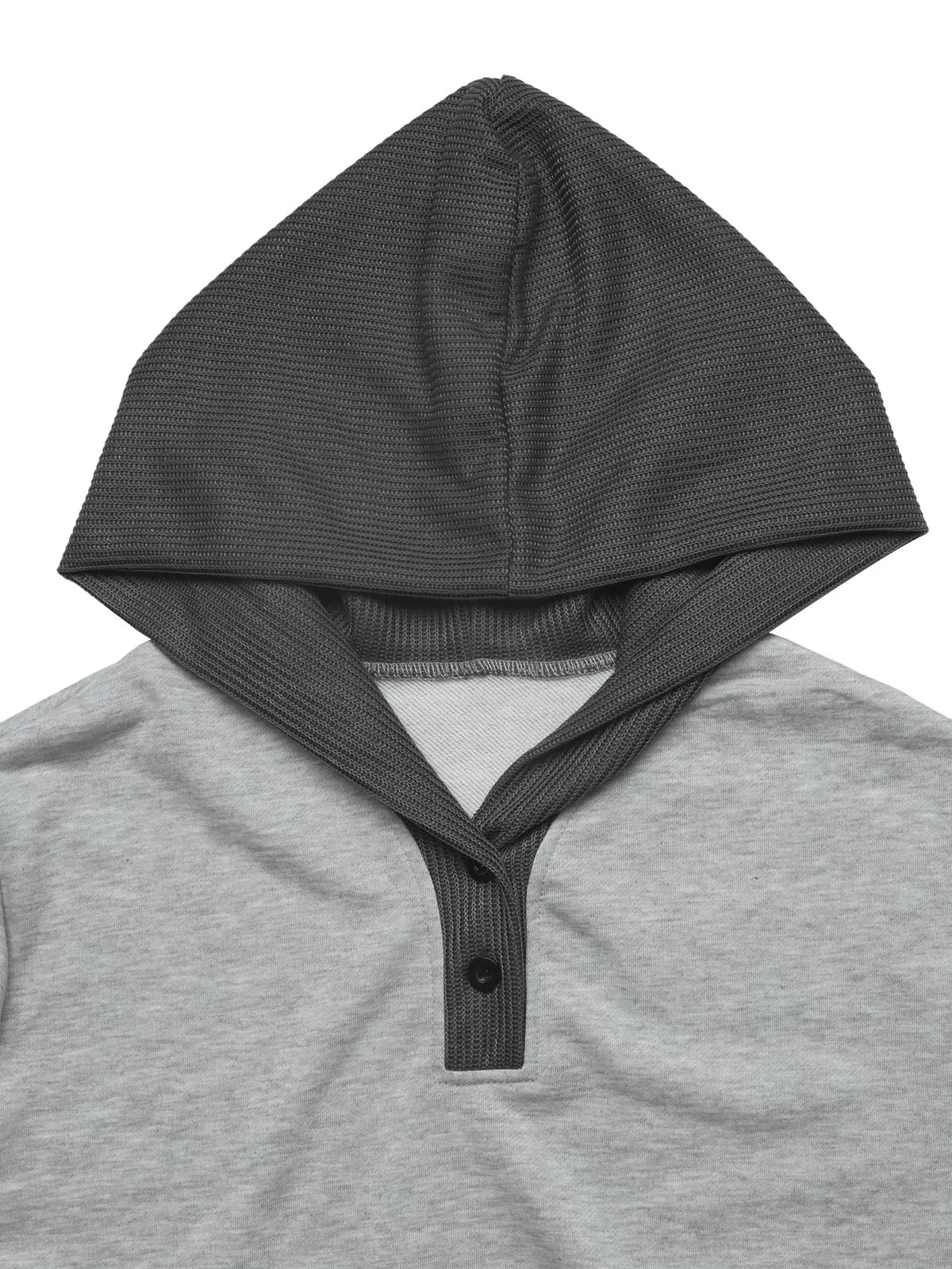 Dropped Shoulder Long Sleeve Hoodie in Gray, view 6