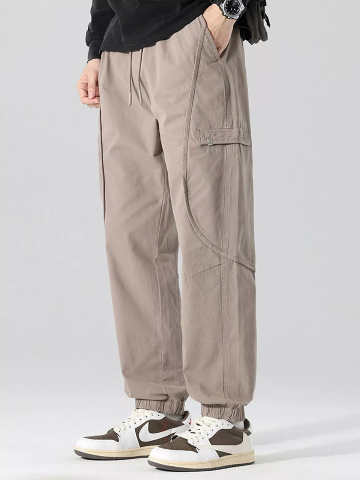 Men's Full Size Drawstring Loose Fit Joggers Plus Size, view 7