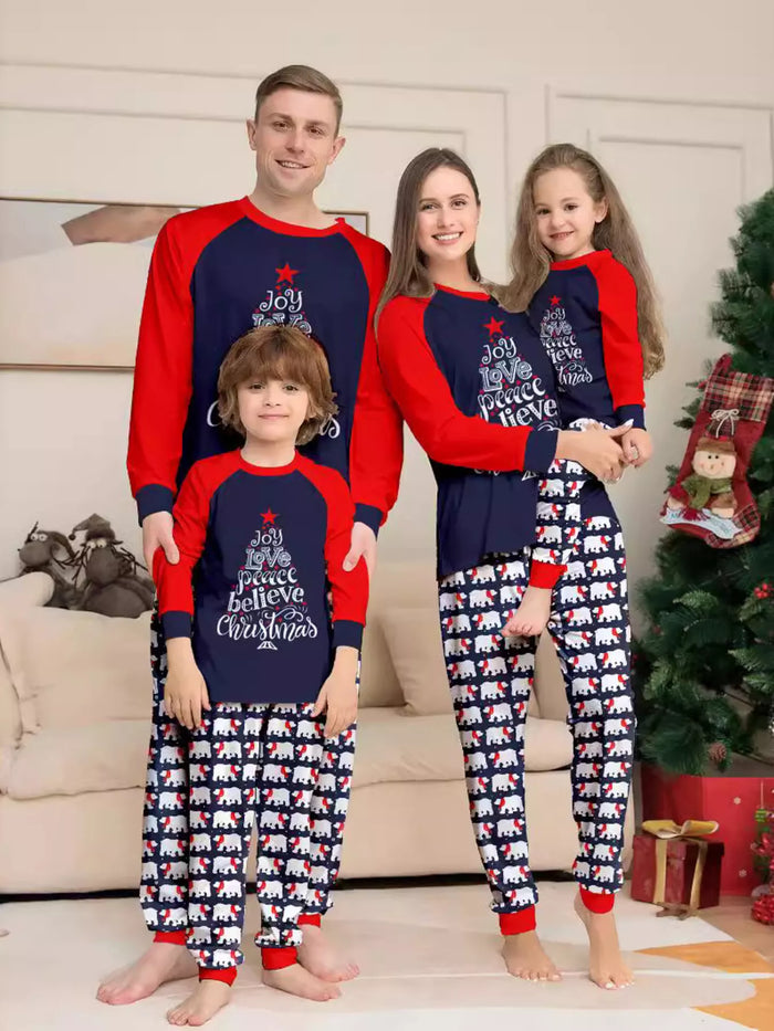 Full Size Matching Family Christmas Pajama Set with Festive Print Plus Size - Lilixa.store