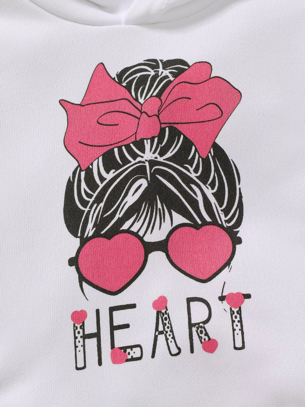 Children's Heart Graphic Hoodie and Cargo Pants Set in Rose Red, view 4