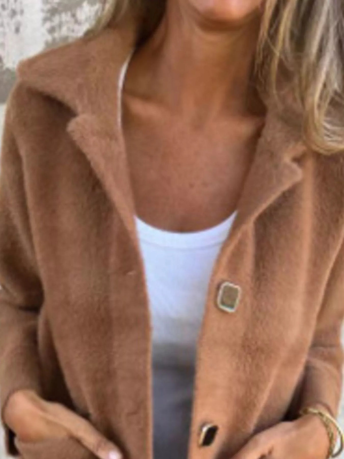 Full Size Button-Down Long Sleeve Longline Coat Plus Size, view 8