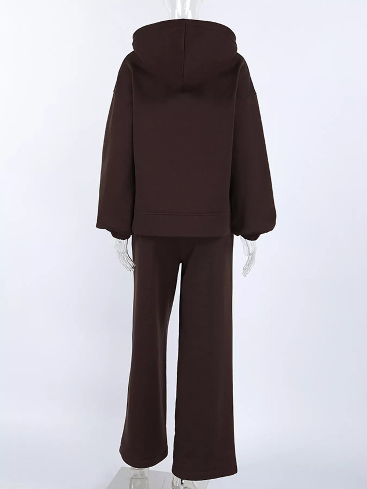 Zip-Up Hoodie and Wide-Leg Sweatpants Set