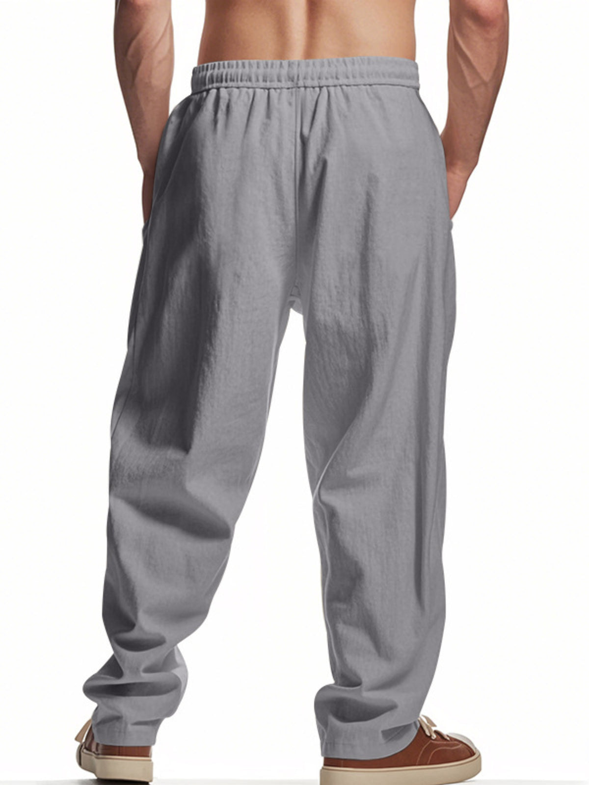 Men's Full Size Drawstring Letter Casual Pants Plus Size, view 5