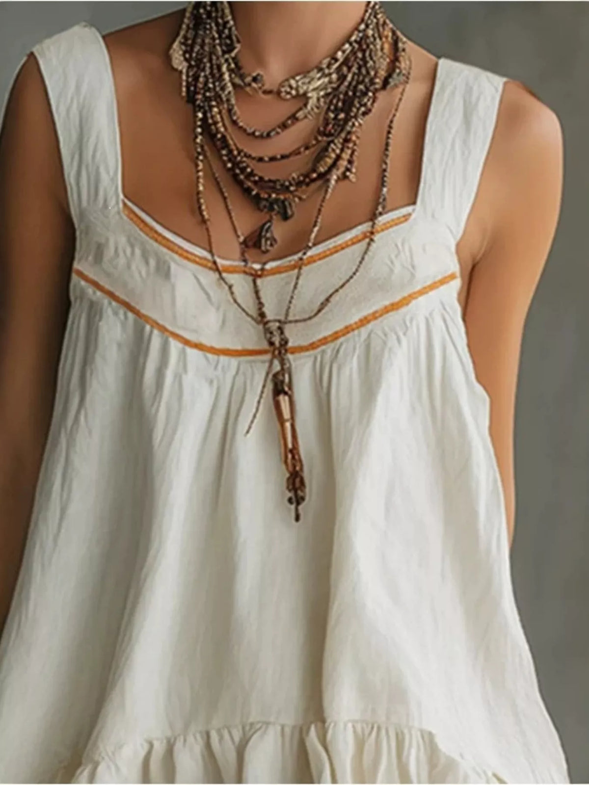 Full Size Sleeveless Tiered Mini Dress Plus Size, view 5