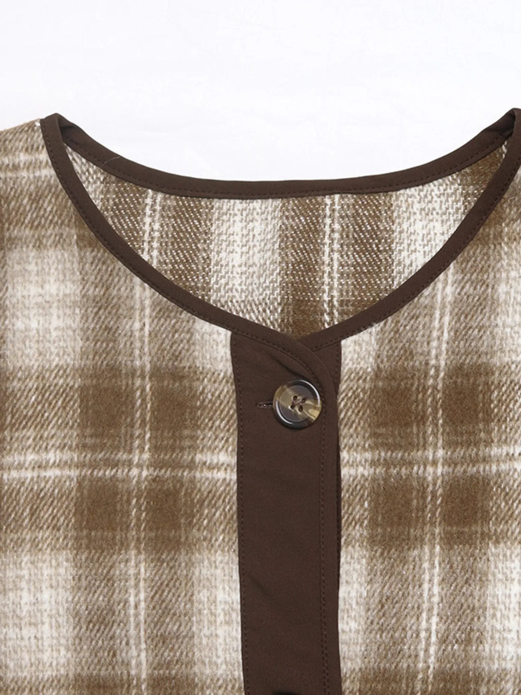 Plaid Long Sleeve Button-Up Jacket - Lilixa.store