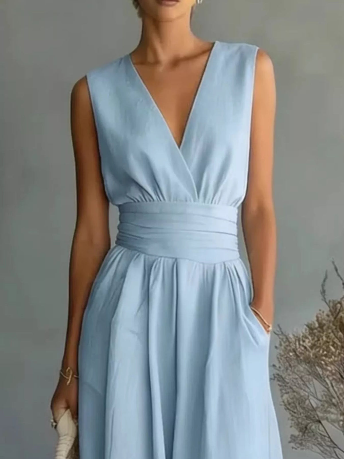 Full Size Sleeveless Wide-Leg Jumpsuit Plus Size - Lilixa.store