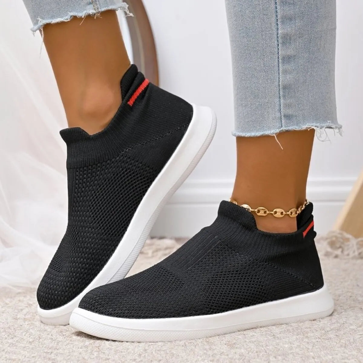 Breathable Knit Slip-Ons, view 2