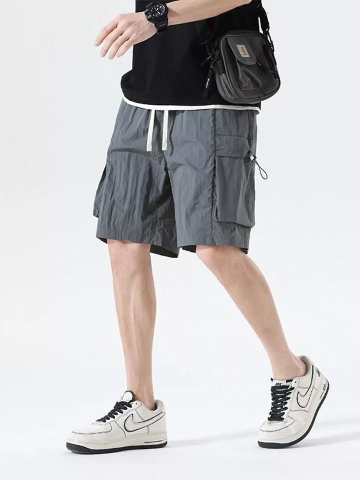 Men's Drawstring Cargo Shorts, view 2