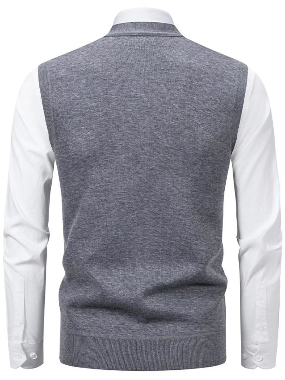 Men's Plus Size Argyle Pattern V-Neck Button-Down Cardigan Vest - Lilixa.store