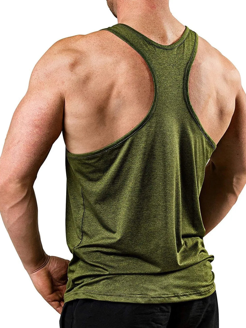 Men's Plus Size Round Neck Racerback Tank - Lilixa.store