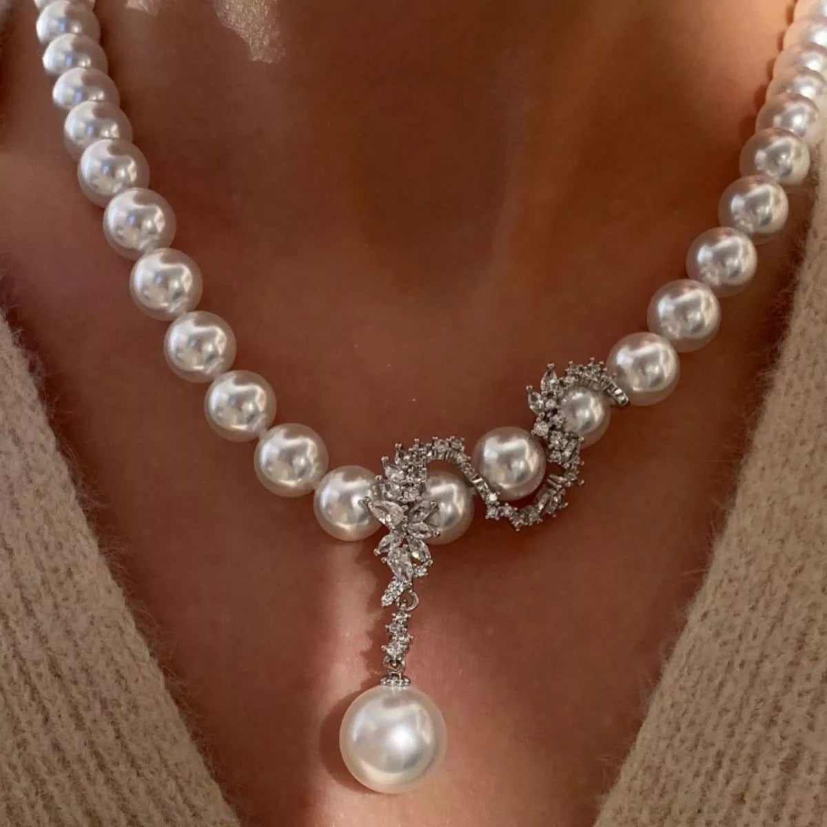 Zircon Pearl Necklace - Lilixa.store