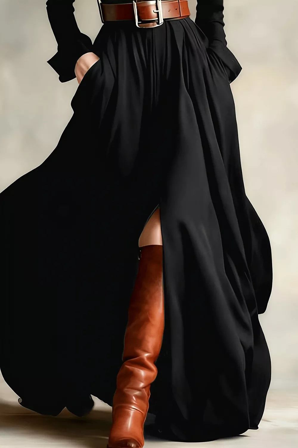 Slit Long Sleeve Maxi Shirt Dress - Lilixa.store