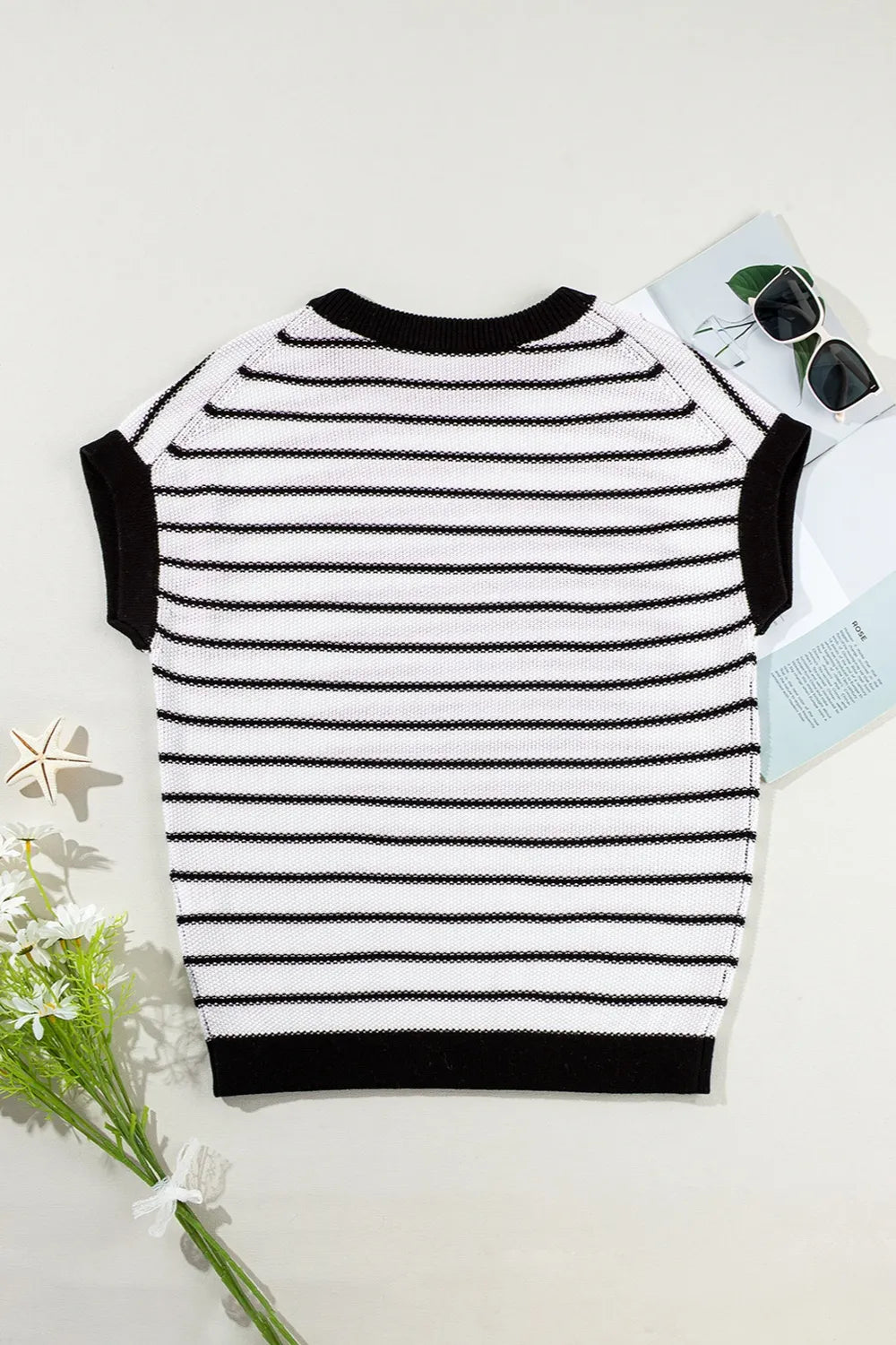 Striped Round Neck Knit Top - Lilixa.store