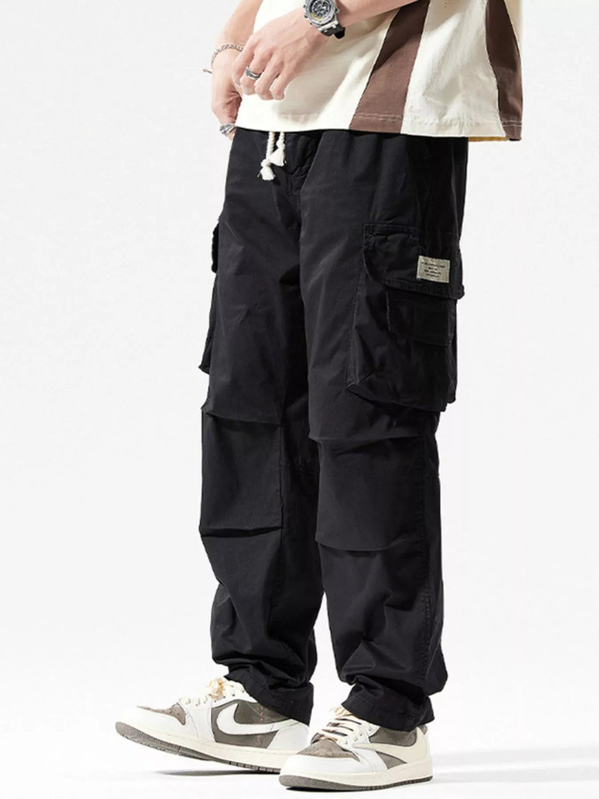 Men's Full Size Relaxed Fit Cargo Pants Plus Size, view 4