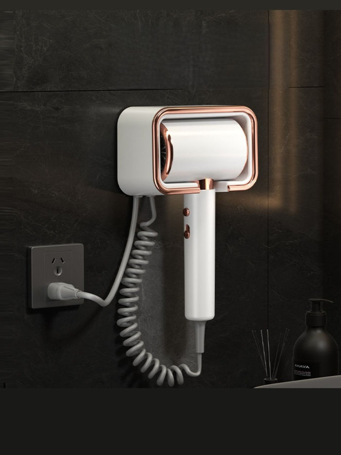 Wall-Mounted Household Hair Dryer in White
