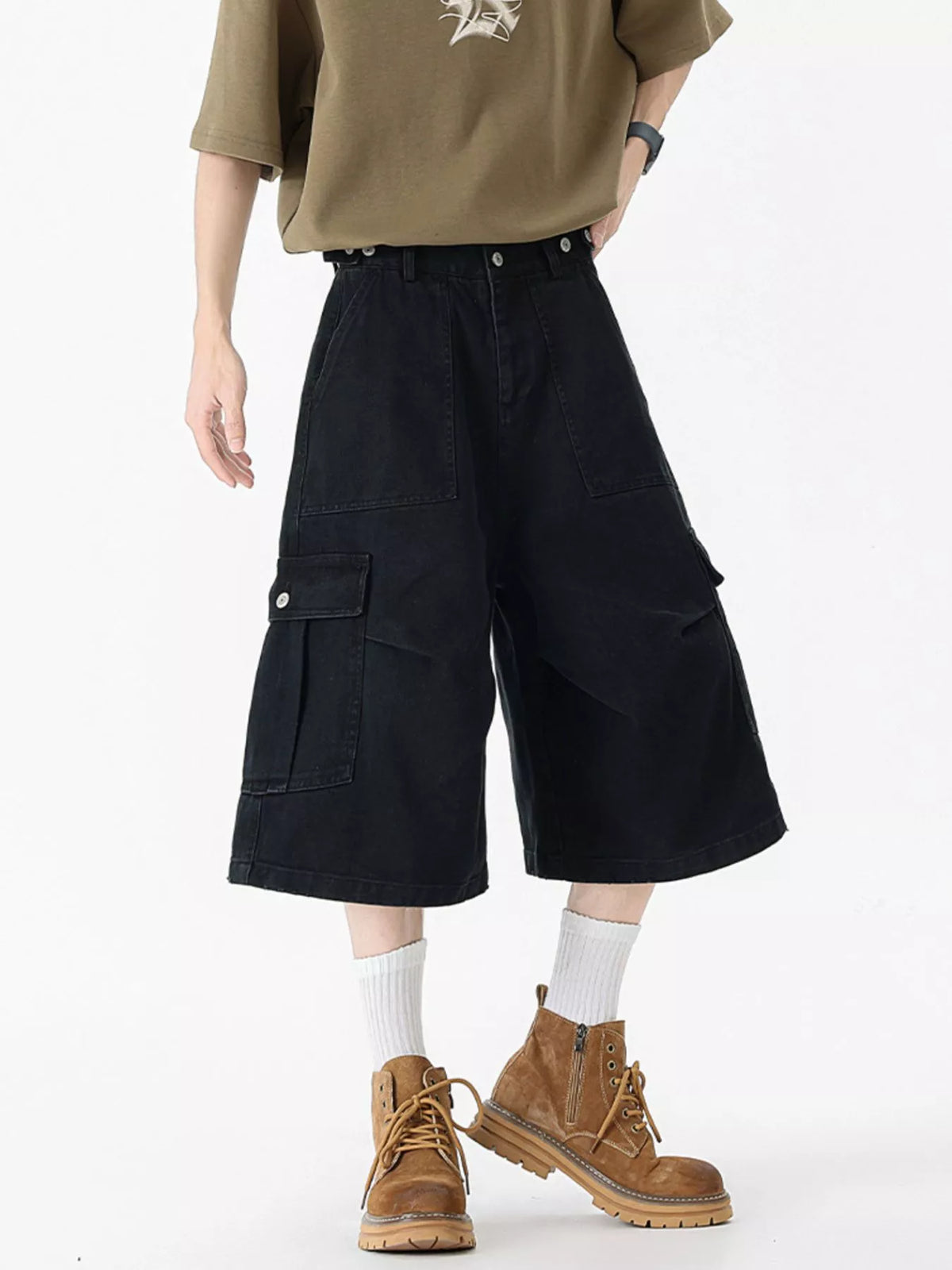 Men's Full Size Loose Fit Cargo Shorts Plus Size, view 6