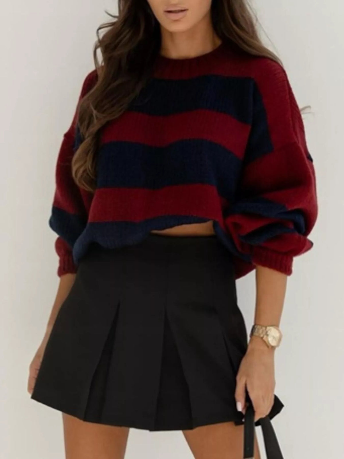 Striped Dropped Shoulder Sweater