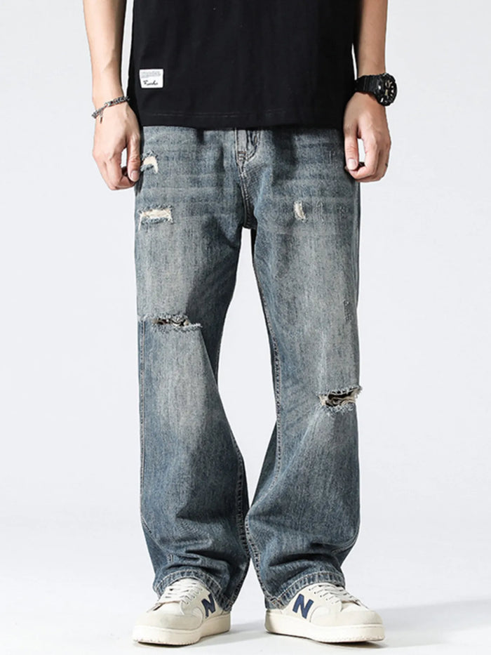 Men's Distressed Loose Fit Jeans - Lilixa.store