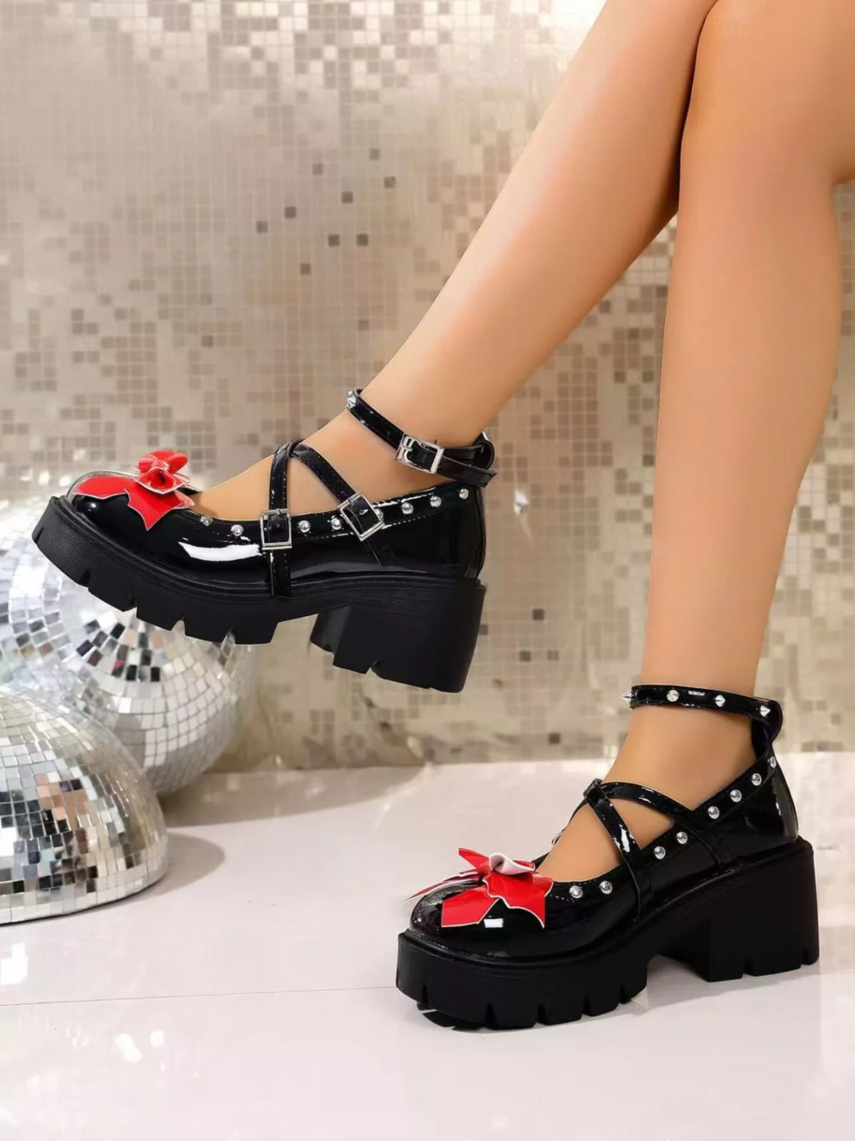 Bow Round Toe Block Heels Pumps - Lilixa.store