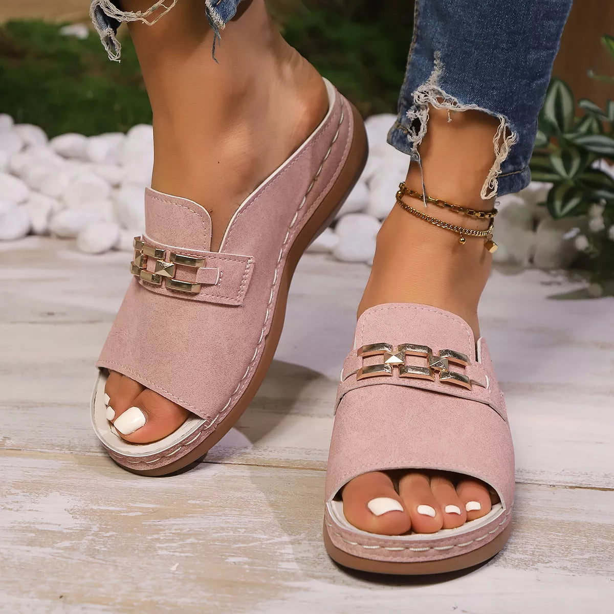 Peep Toe Wedge Sandals - Lilixa.store