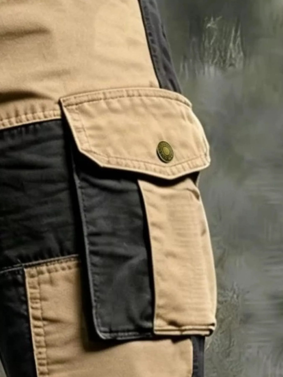 Men's Full Size Color-Block Cargo Pants Plus Size - Lilixa.store