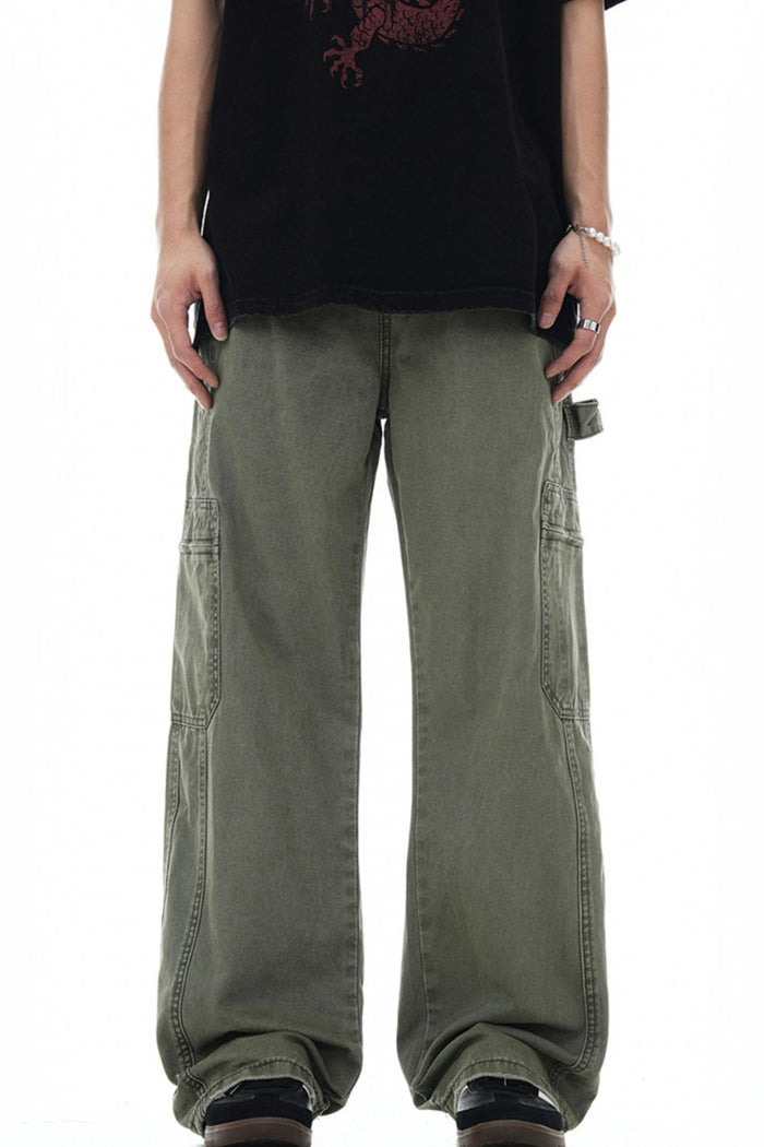 Men's Wide Leg Pants in Army Green
