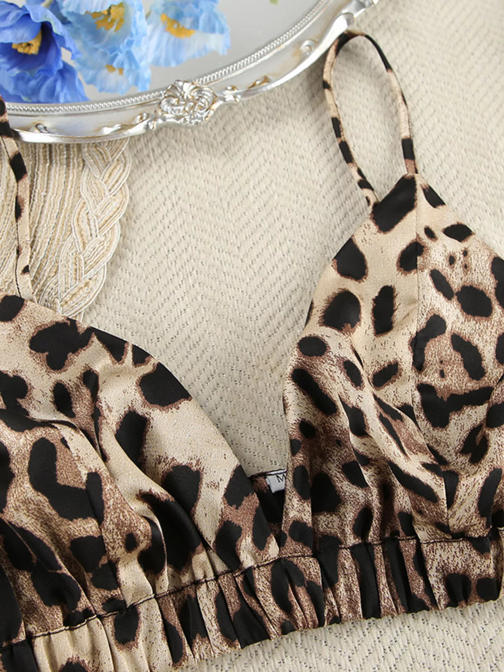 Leopard Bra & Cardigan and Shorts Set - Lilixa.store